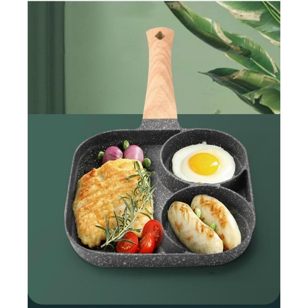 Chảo đá chống dính chia 3- 4 ngăn chiên rán đa năng tiện dụng DÙNG MỌI LOẠI BẾP