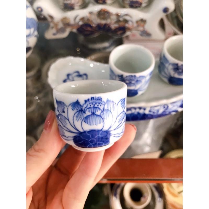 Bộ kỷ chén thờ cúng men lam cổ cao cấp