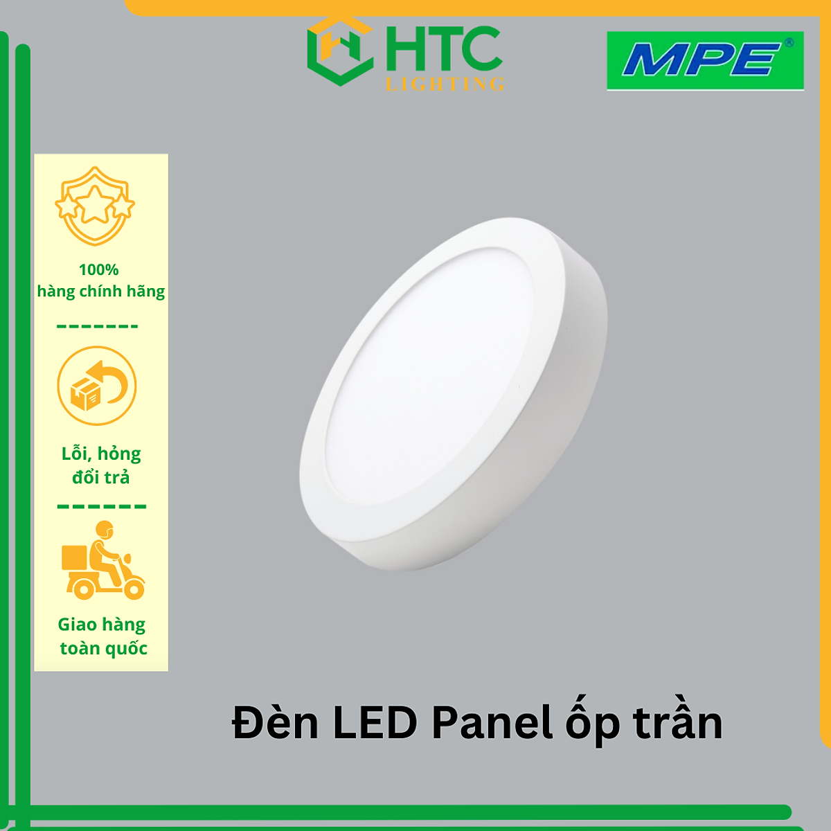 Đèn Ốp Nổi, Đèn LED Panel ốp trần 18W tròn/vuông - Thương hiệu MPE - 18W vuông