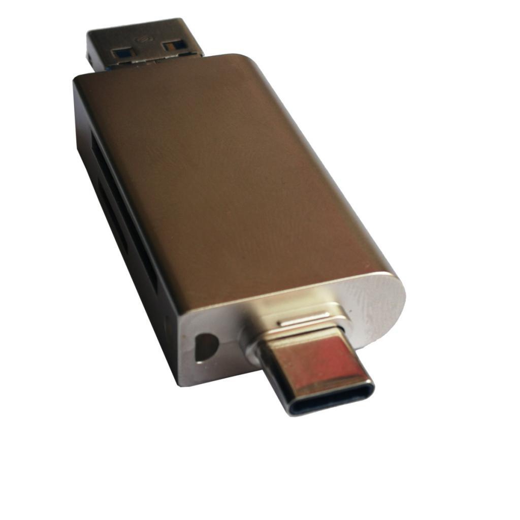 3 in 1 USB Type C/USB/Micro USB TF SD Memory Card Reader OTG Adapter