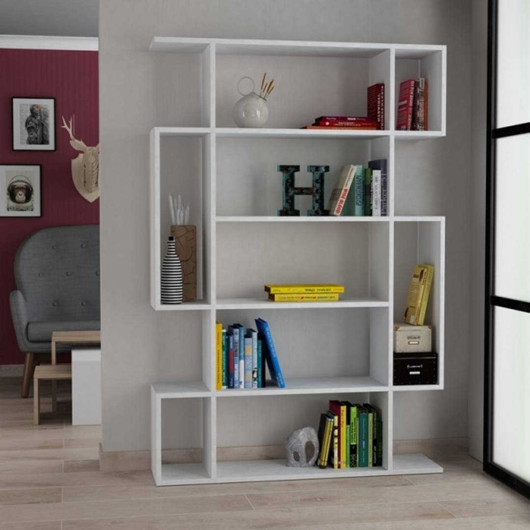 Kệ sách gỗ hiện đại SMLIFE Blairs | Gỗ MDF dày 17mm chống ẩm | D100xR28xC160cm - Màu