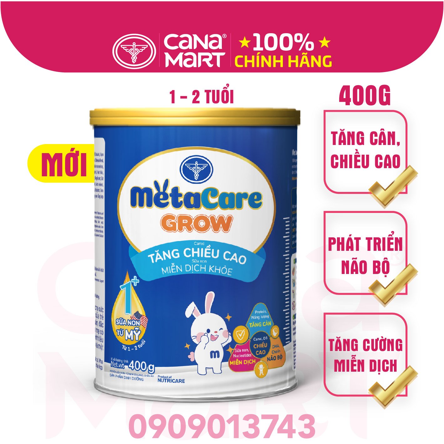 Sữa bột Nutricare MetaCare 1+ phát triển toàn diện