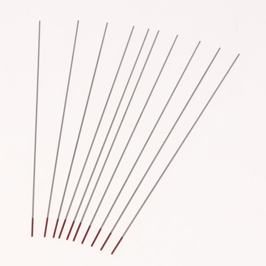10 Pieces WT20 1/25 x5.9inchh 2% Thoriated Red Tungsten Electrodes Welding Tig Rods
