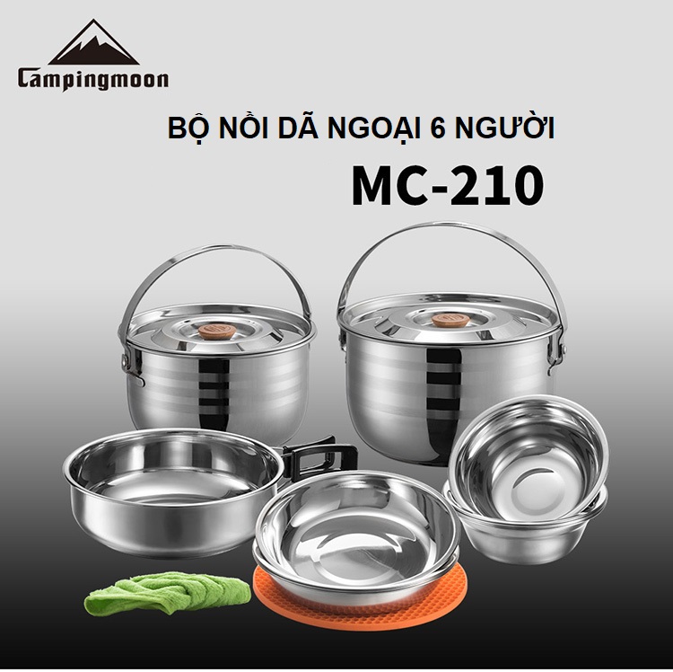 Bộ Nồi Dã Ngoại Campingmoon MC-210 Dành Cho 6 Người Thép không gỉ