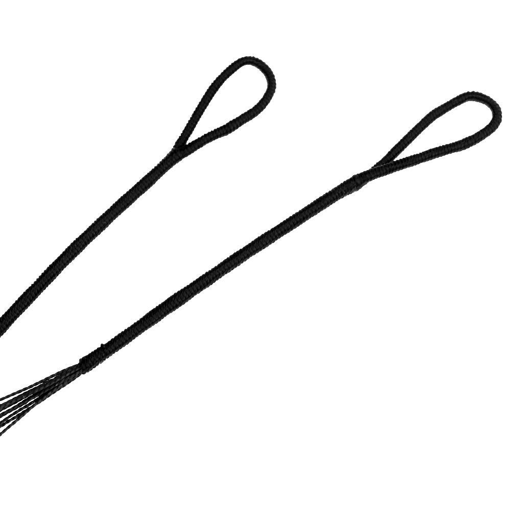 2 Pieces Black Nylon Bow String for Recurve Bow Hunting Archery 122/127cm