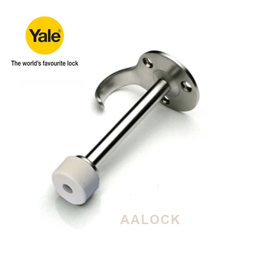 Chặn cửa phòng tắm Yale DS910 US32D có móc treo. Loại cao cấp của Mỹ