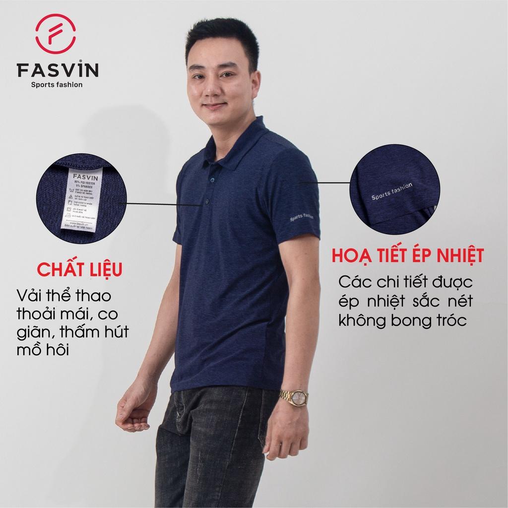 Áo Thun Thể Thao Nam Có Cổ Ngắn Tay FASVIN Chất Vải Lạnh Trơn Mát PL21467.HN Hàng Nhà Máy Đẹp Kỹ