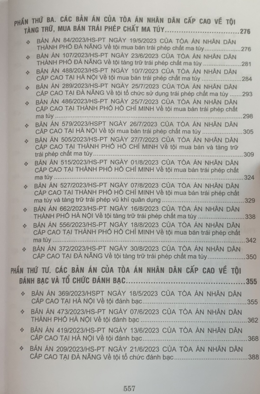 Tuyển tập các bản án của Tòa án nhân dân cấp cao về hình sự và tố tụng hình sự