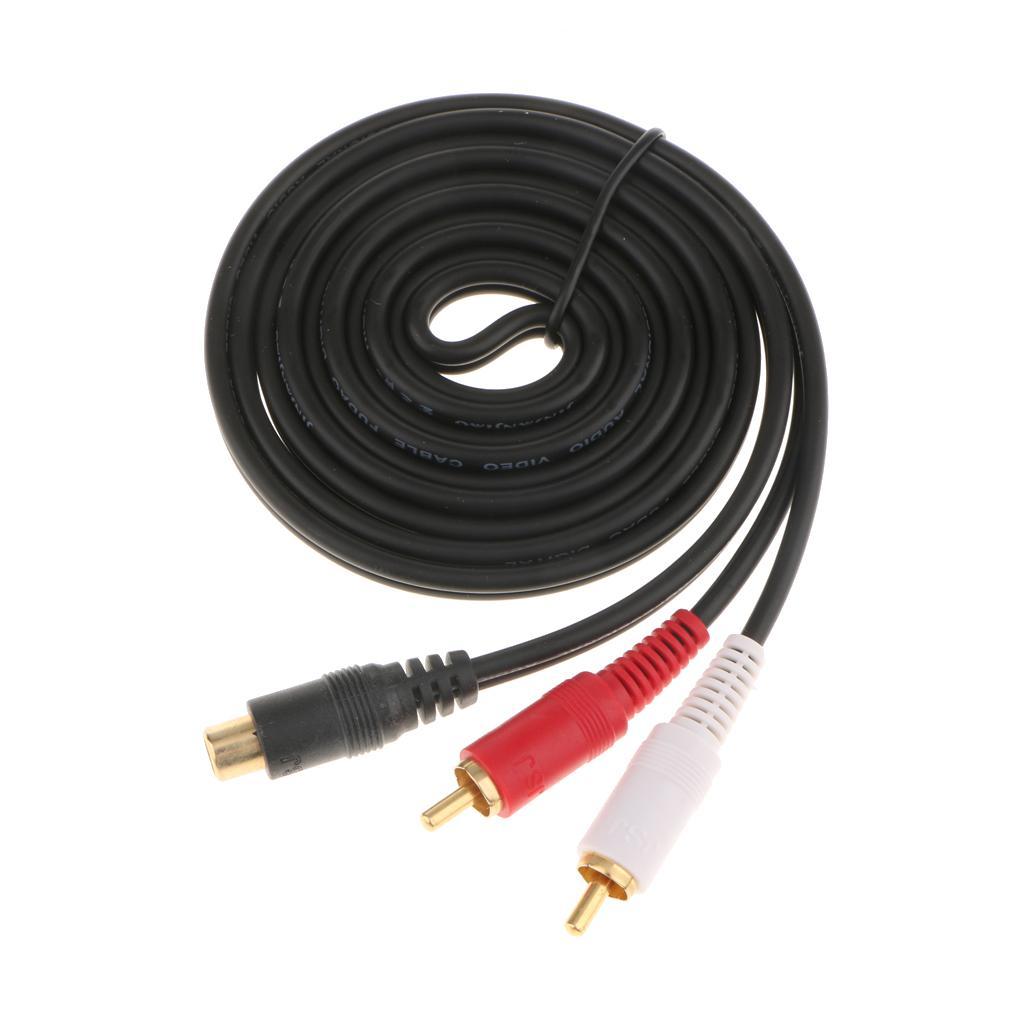 RCA Female To 2RCA Male Gold Plated Audio Adapter Y Splitter Cable 0.2meter