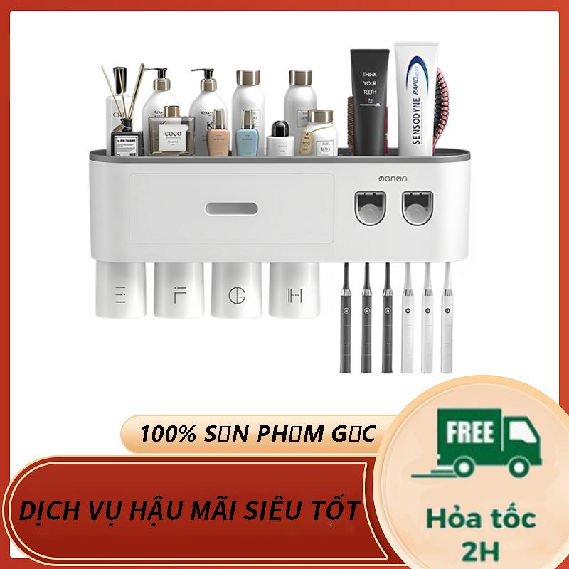 Bộ Nhả Kem Đánh Răng Tự Động, Kệ Để Đồ Phòng Tắm Cao Cấp Oenon hộp đựng kem đánh răng