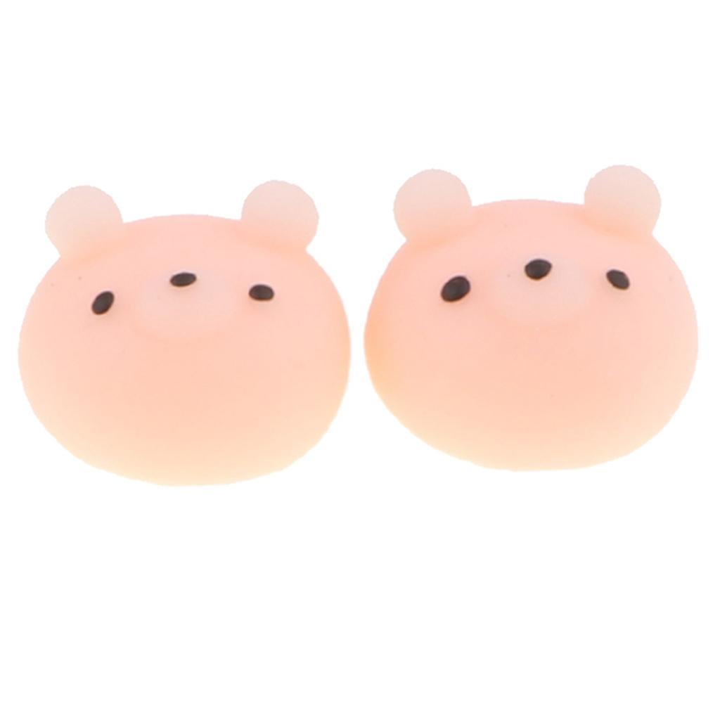 2-4pack 1 Pair Squishy Soft Slow Rising Squishes TPR Stress Relief Pink Bear Toy