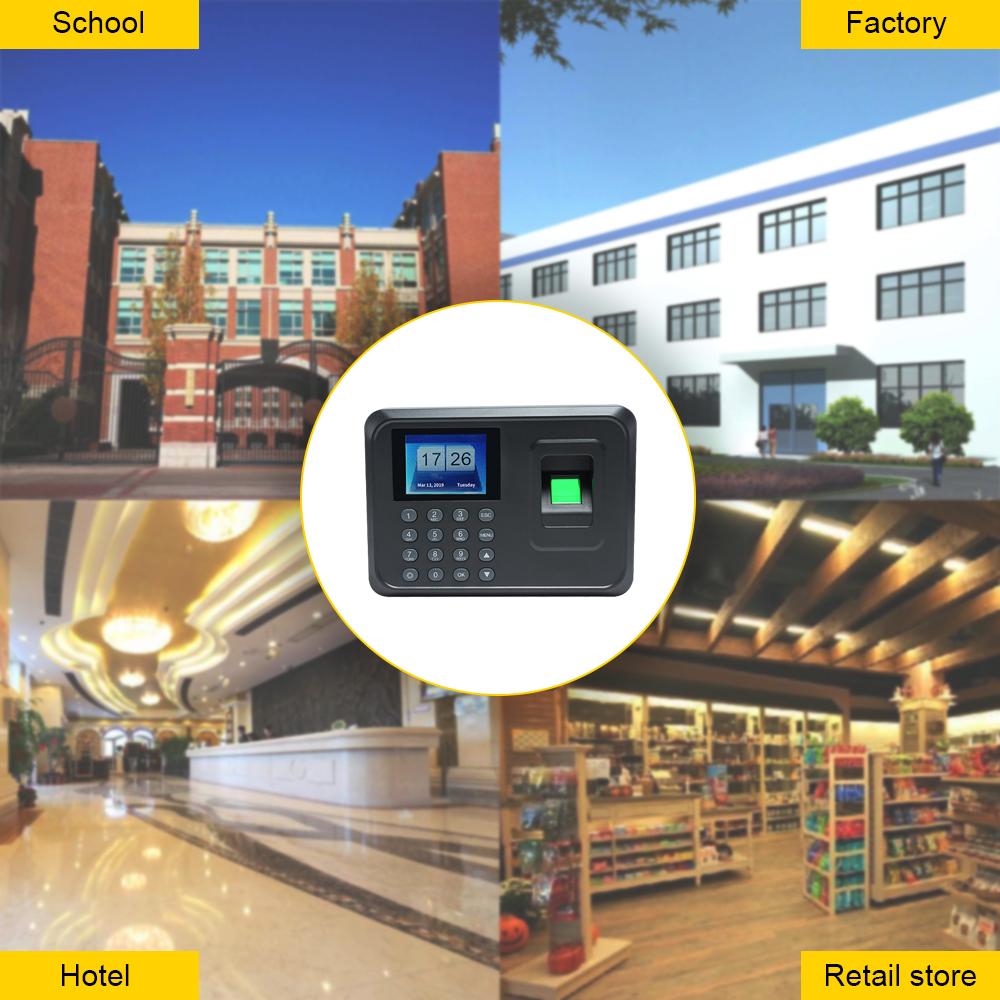 Sinh trắc học thông minh Dấu vân tay Mật khẩu Máy chấm công Nhân viên Đăng ký Ghi âm 2.4 inch Màn hình LCD TFT DC - Trắng - Đầu cắm EU