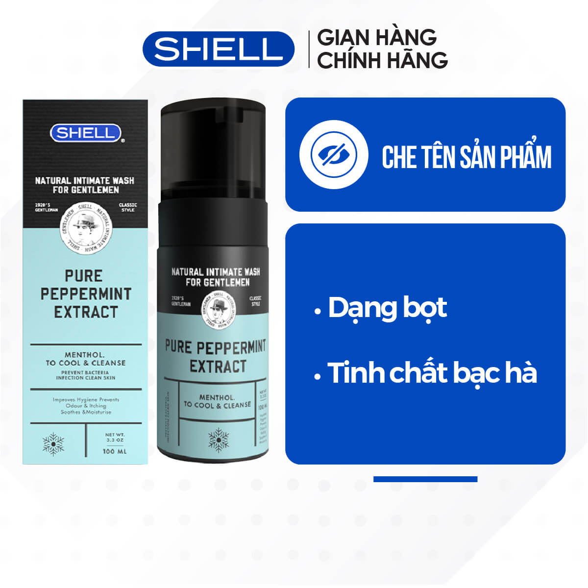 Dung dịch vệ sinh nam hương bạc hà tươi mát - Shell Pure Peppermint Extract