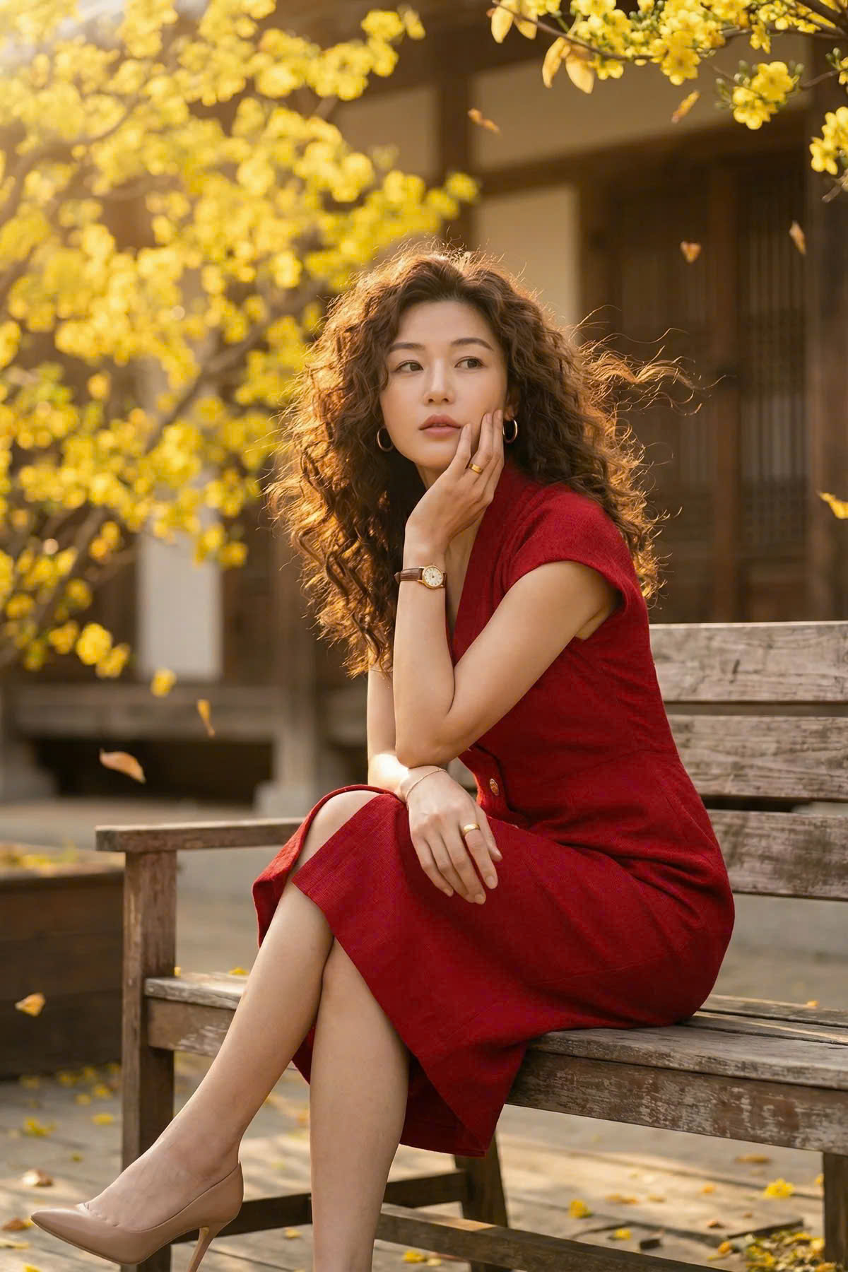 Đầm Ôm Body Tweed Đỏ Dự Tiệc thời trang thiết kế Hity Dre084