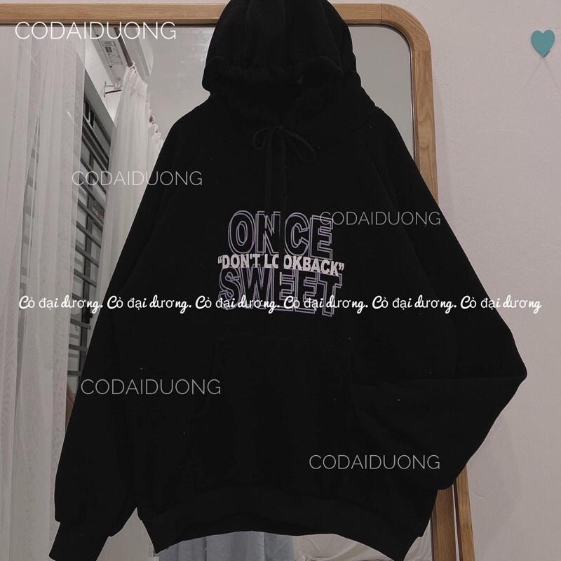 áo nỉ hoodie ONCE - xám tro,freesize dưới 65kg