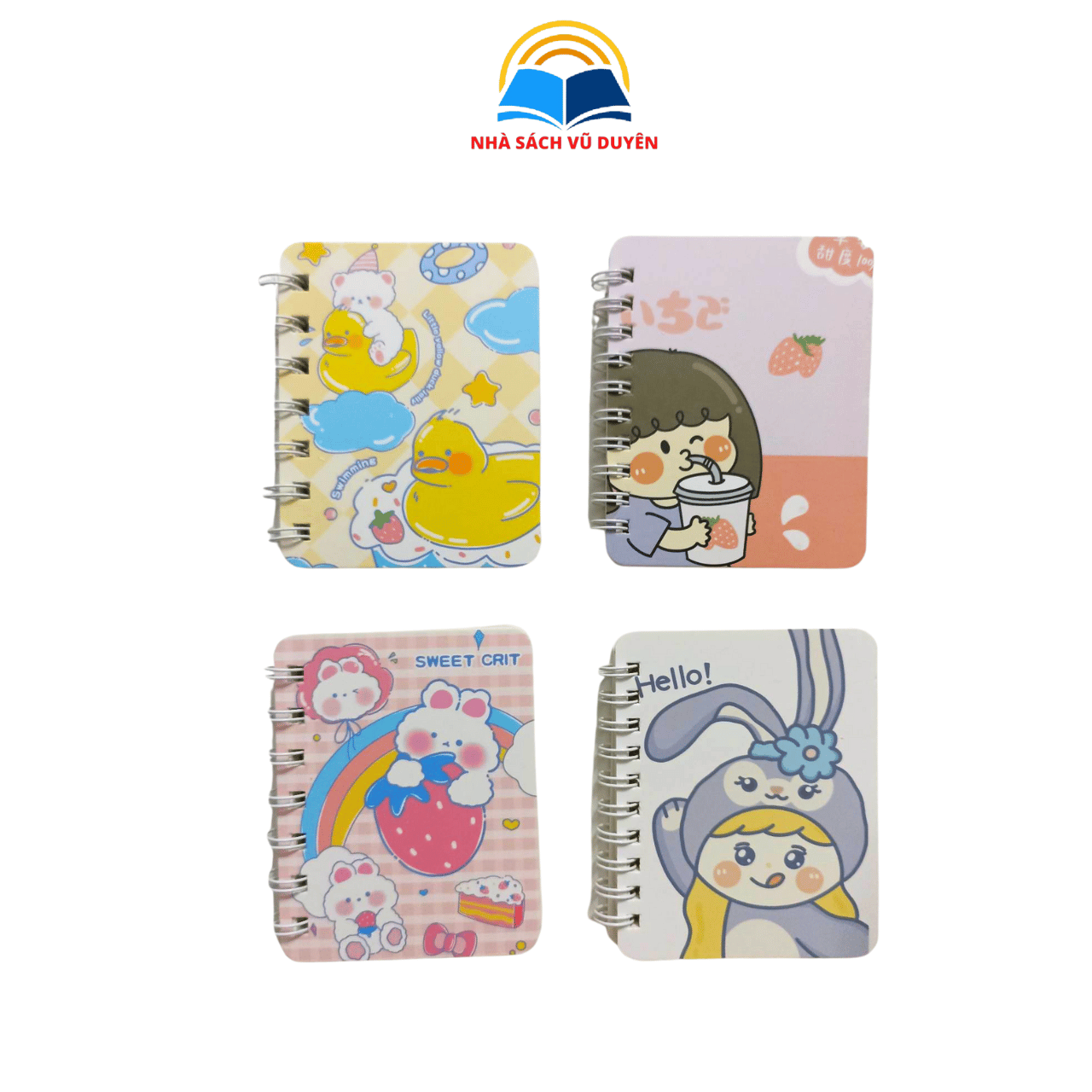 Set 4 Sổ tay lò xo ghi chú dạng có kẻ ngang kích thước A7 80 tờ