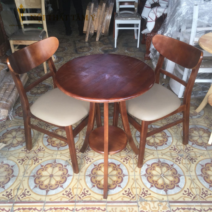 Bàn cafe gỗ 2 tầng