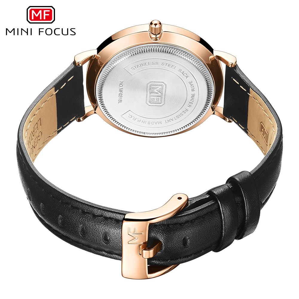 Đồng hồ thời trang nữ với dây da chống thấm nước 3ATM dành cho doanh nhân MINI FOCUS Women Quartz