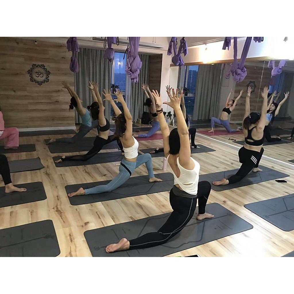 Thảm tập yoga định tuyến PU cao su tự nhiên chống trơn trượt thấm hút mồ hôi + Dây Buộc Thảm Yoga Chuyên Dụng + Túi Đựng Thảm Cao Cấp Có Quai Đeo