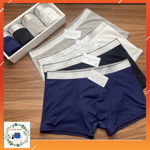 Sịp Đùi Nam Cạp Trơn Kiểu Dáng Boxer Thun Lạnh Thấm Hút Mồ Hôi Co Giãn 4 Chiều