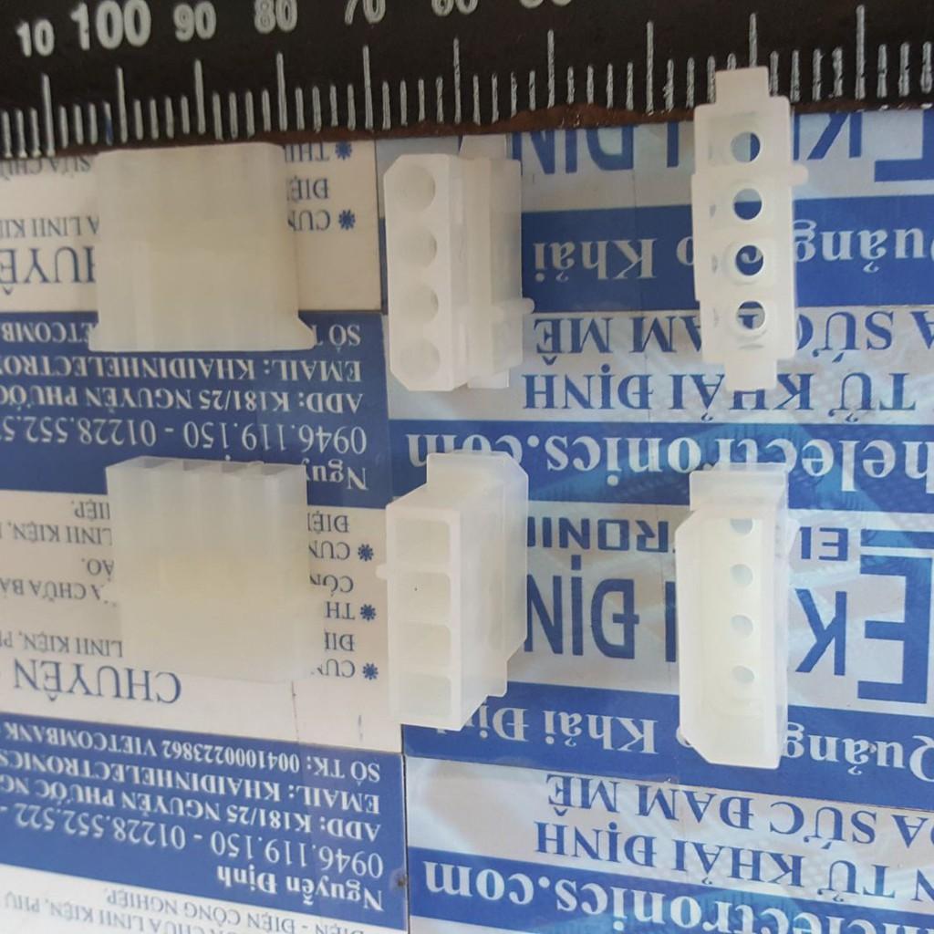 5 BỘ RỜI ĐẦU NHỰA ĐỰC, CÁI, LÕI SẮT ĐỰC, CÁI ĐẦU NỐI, HEADER nguồn TRONG CPU 5.08mm 4P kde4091