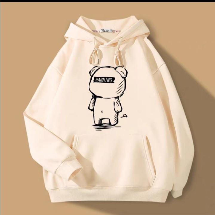 Áo hoodies gấu viền chất nỉ bông , phom thụng nam nữ đều mặc ok