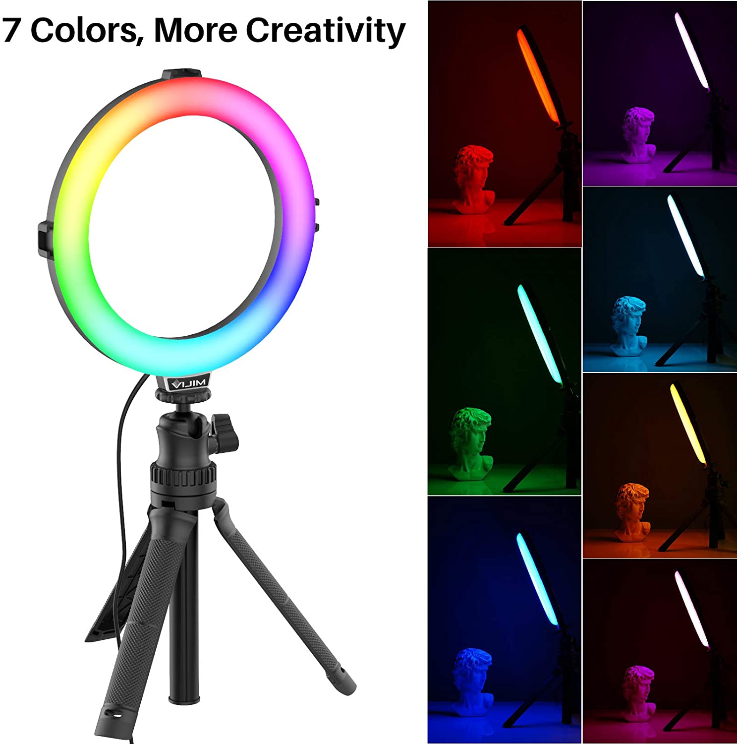 ULANZI VIJIM K9 RGB Đèn Led Đổi Màu Ring Light Stand + Phone Holder - Hàng Chính Hãng