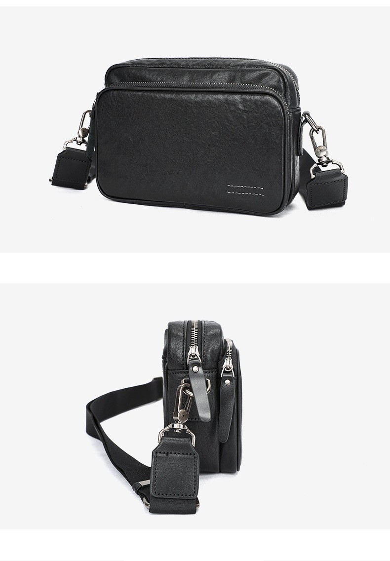 Túi đeo chéo nam nhỏ da bò cao cấp BHM6311 Túi đeo vai da thật nguyên tấm | BAOHA LEATHER