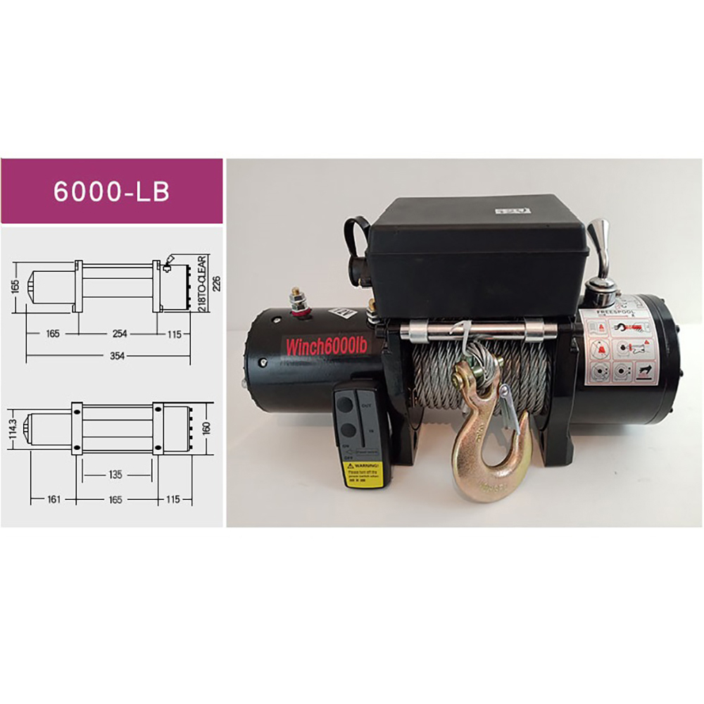 Tời Cứu Hộ Ô Tô ABG 12V 6000 LBS - Tời Ắc Quy Thiết Kế Chuyên Dụng Cho Cứu Hộ, Nâng, Hạ, Kéo Vật Nặng Và Thiết Bị - Hàng Chính Hãng