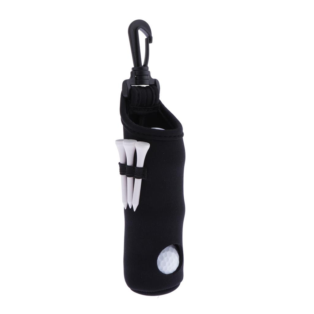 Neoprene Practice Golf Ball Tees Storage Pouch Case Holder Black
