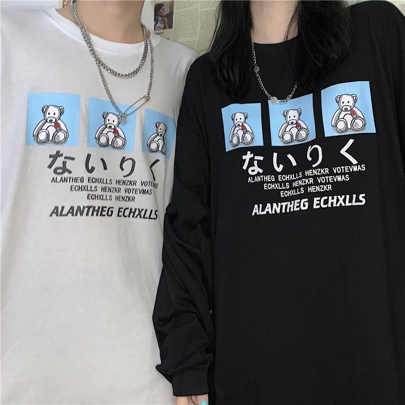 Áo thun dài tay GẤU ALANTHEG phông Unisex nam nữ tee oversize form rộng pull Ulzzang Streetwear Hàn Quốc vải mềm