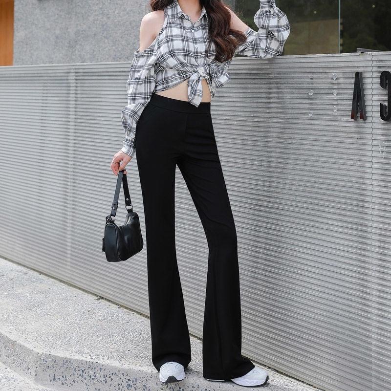 Quần Ống Loe Nữ CHIPY Màu Đen Lưng Cạp Cao Dáng Dài Công Sở Co Giãn 4 Chiều Chất Thun Cao Cấp Legging Ôm Siêu Tôn Dáng