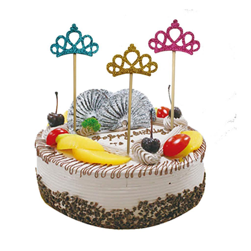 6 Pieces Mini Crown Cake Topper for Bar Baking Decorations Christmas Baby Shower Cake Decorating Supplies