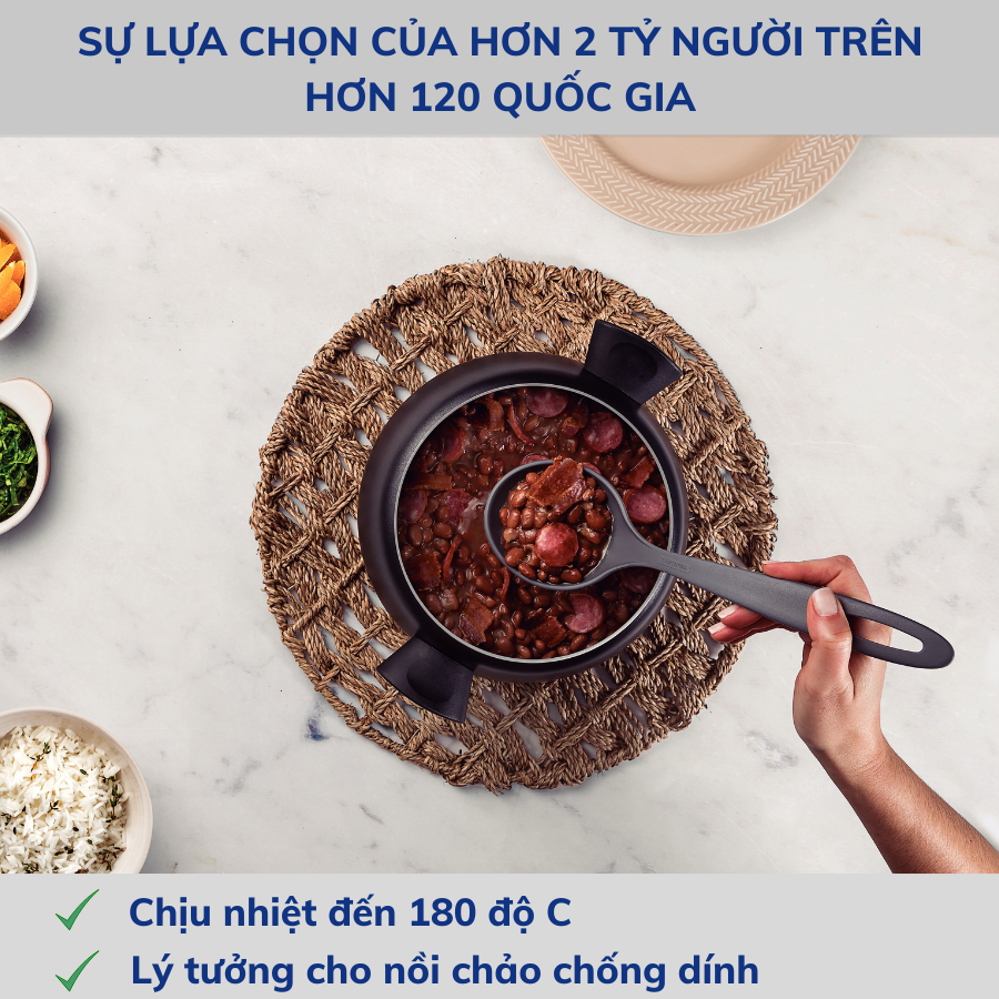 Muôi Múc Canh Nhỏ Tramontina 20cm Bằng Nhựa PA An Toàn Chịu Nhiệt Nhập Khẩu Brazil