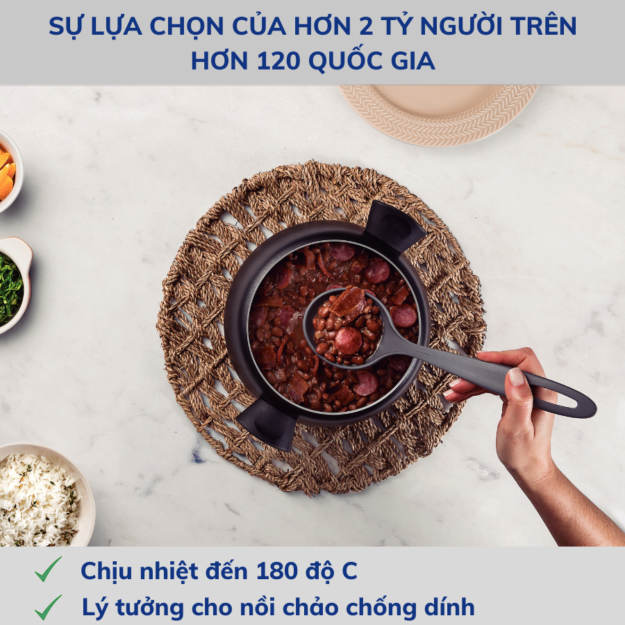 Muôi Múc Canh Nhỏ Tramontina 20cm Bằng Nhựa PA An Toàn Chịu Nhiệt Nhập Khẩu Brazil