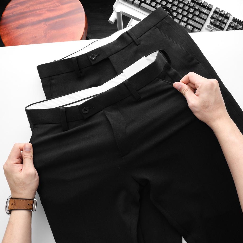 Quần vải nam - Quần âu nam màu đen form slim cropped | LASTORE MENSWEAR