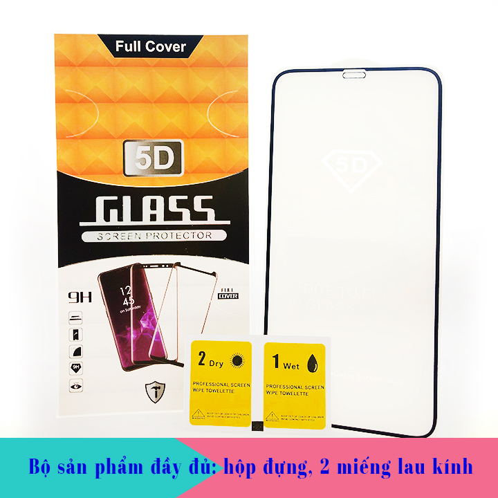 Kính Cường Lực cho Iphone XS Max - Màu Đen - Full Màn Hình - Hàng Chính Hãng