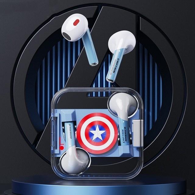 Tai Nghe Không Dây LK-10 TWS Bluetooth 5.2 Hình Iron Man Spiderman Captain America Khử Tiếng Ồn