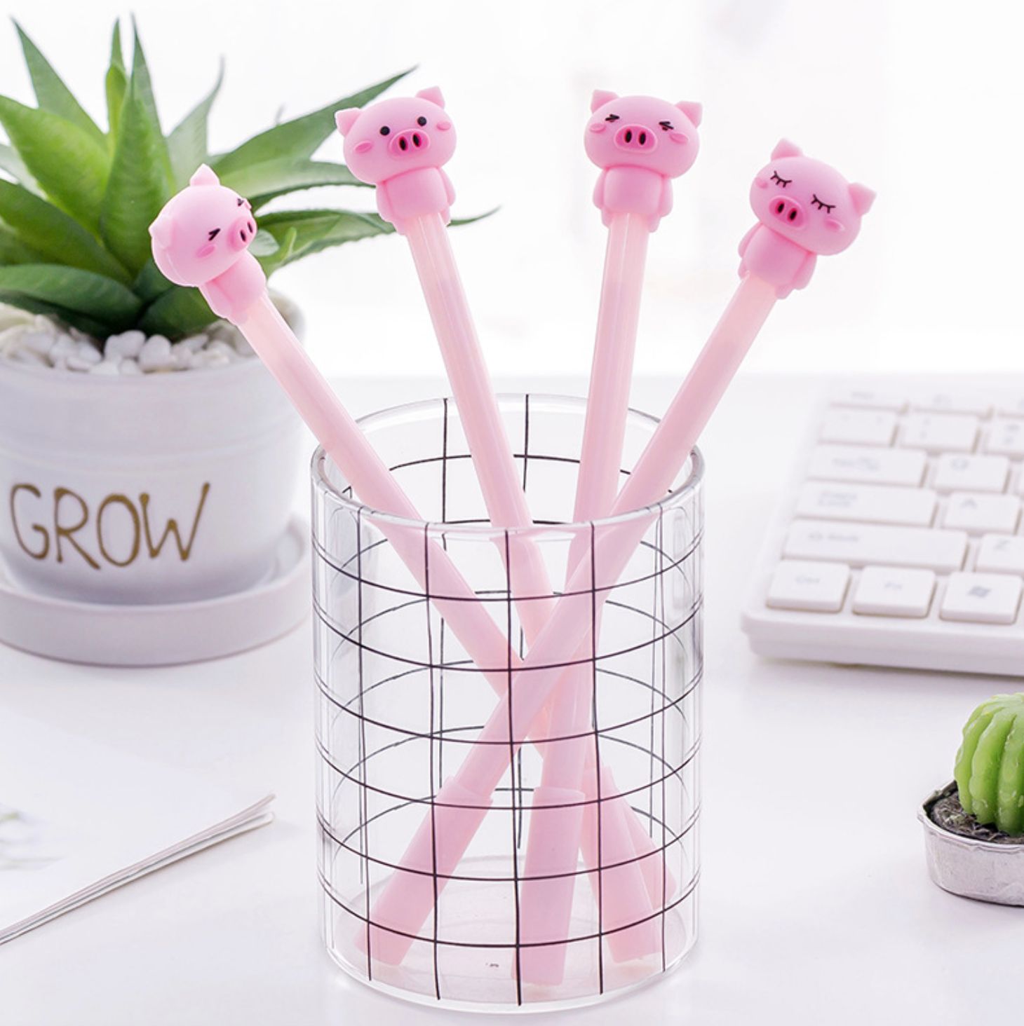 Bút Bi Viết Hình Heo Mập Siêu Dễ Thương - Bút Mực Đen