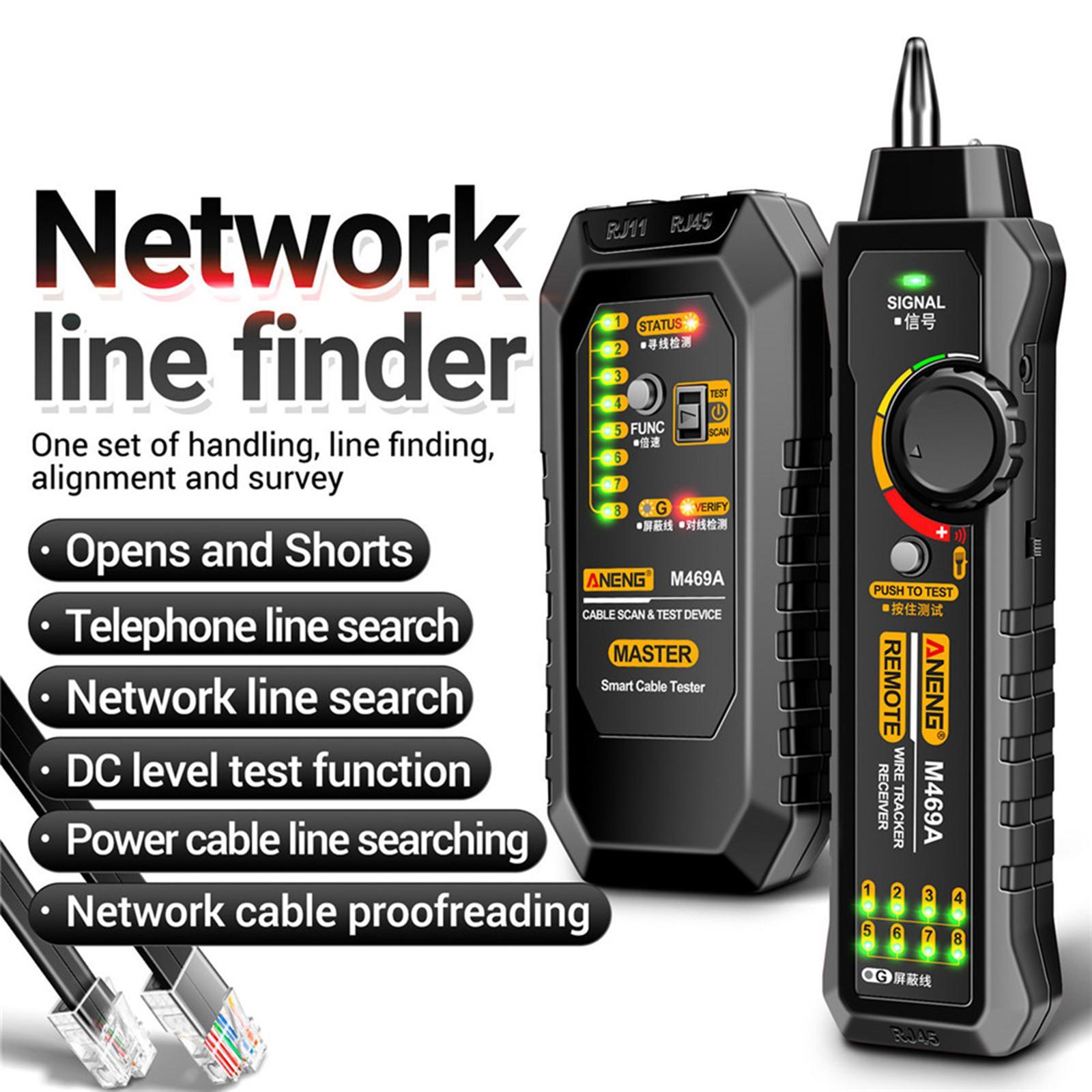 Network Cable Tester Networking Tool RJ45 + RJ11 Line for Optical Cat
