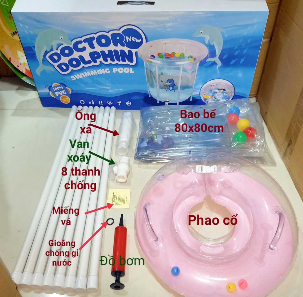 Bể bơi thành cao cho bé sơ sinh, TẶNG KÈM PHAO CỔ, bể bơi sơ sinh,bể bơi đứng cho bé 80cm