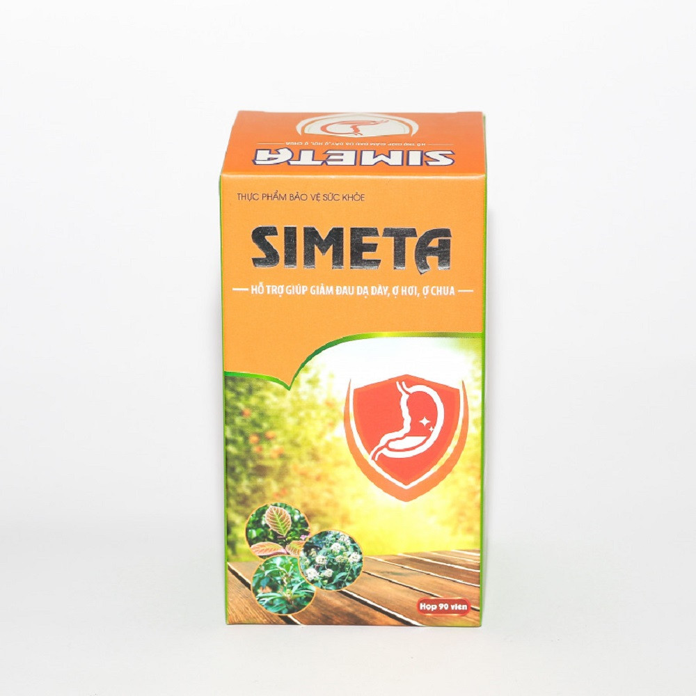 Viên Uống Hỗ Trợ Dạ Dày Simeta Giúp Giảm Đau, Hết Trào Ngược, Ợ Chua, Bảo Vệ Niêm Mạc Dạ Dày, Tá Tràng An Toàn Hiệu Quả Hộp 90 Viên