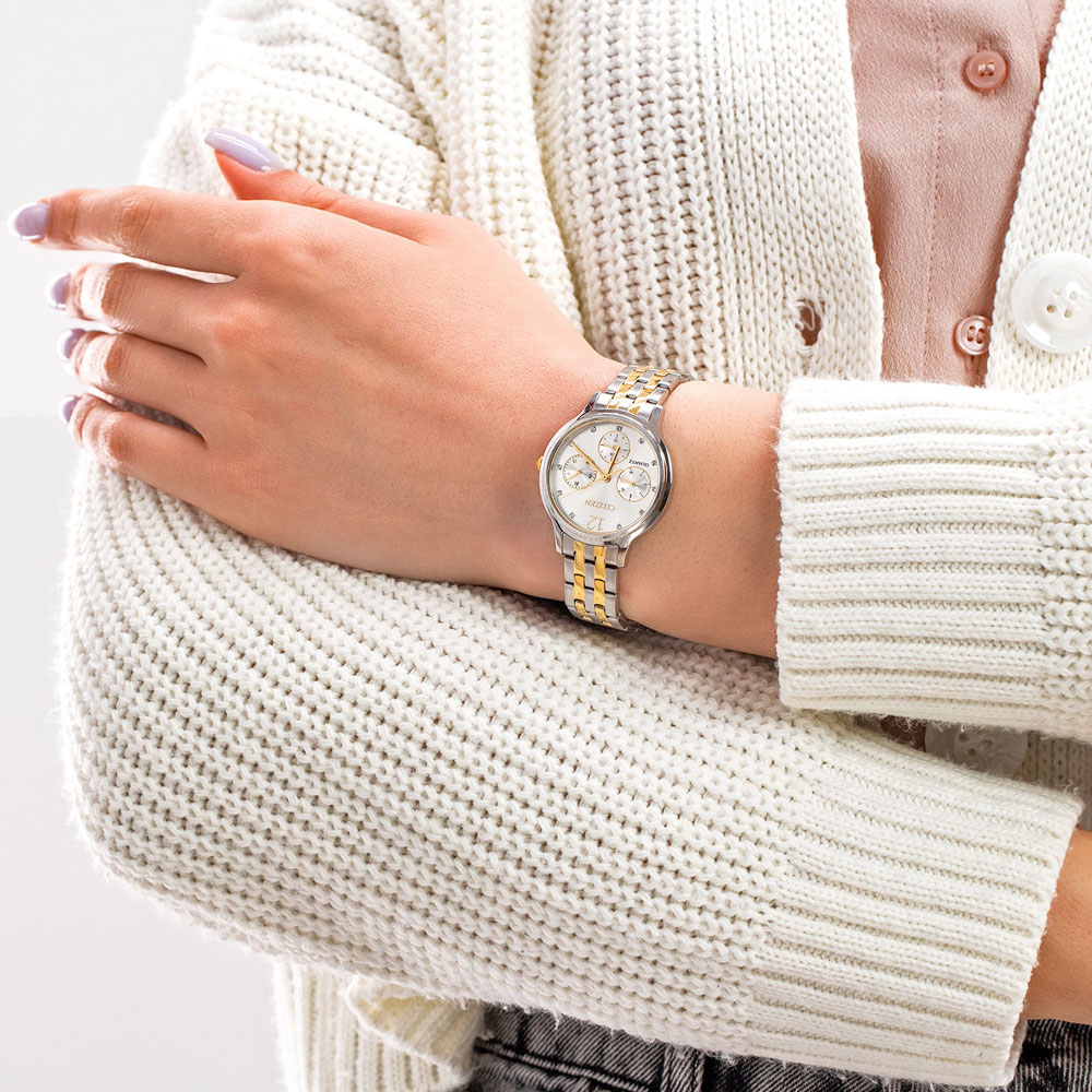 Đồng Hồ Nữ Citizen Đính Đá Swarovski Dây Thép Không Gỉ ED8184-51A - Mặt Trắng