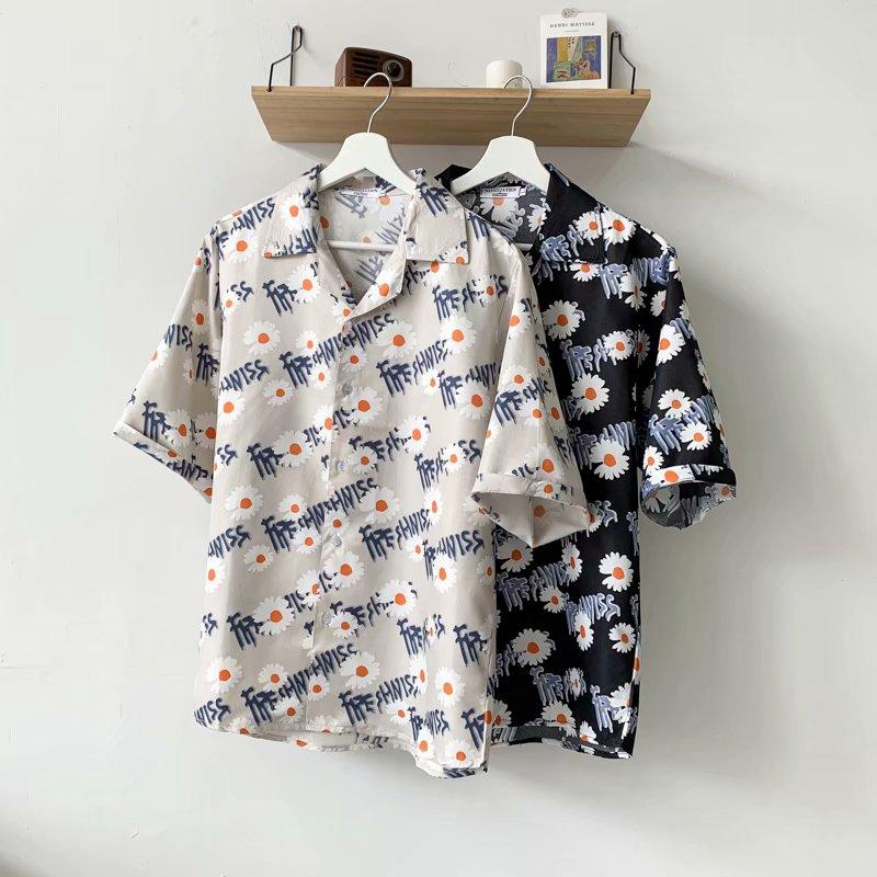 Áo Sơ Mi Nam Ngắn Tay In Họa Tiết Thời Trang
