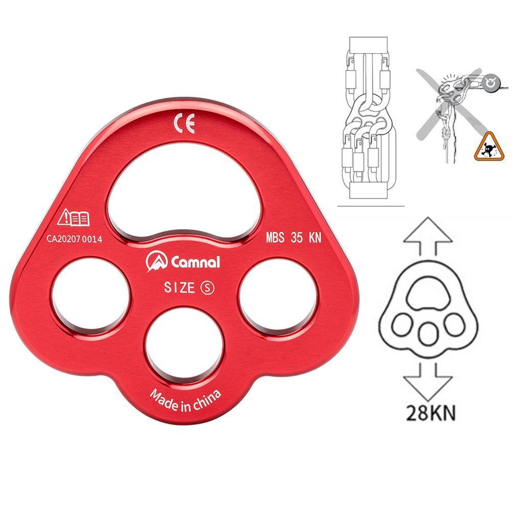 Descender Plate 35KN Paw Rigging Plate 4 Holes Rock Climbing Gear Red