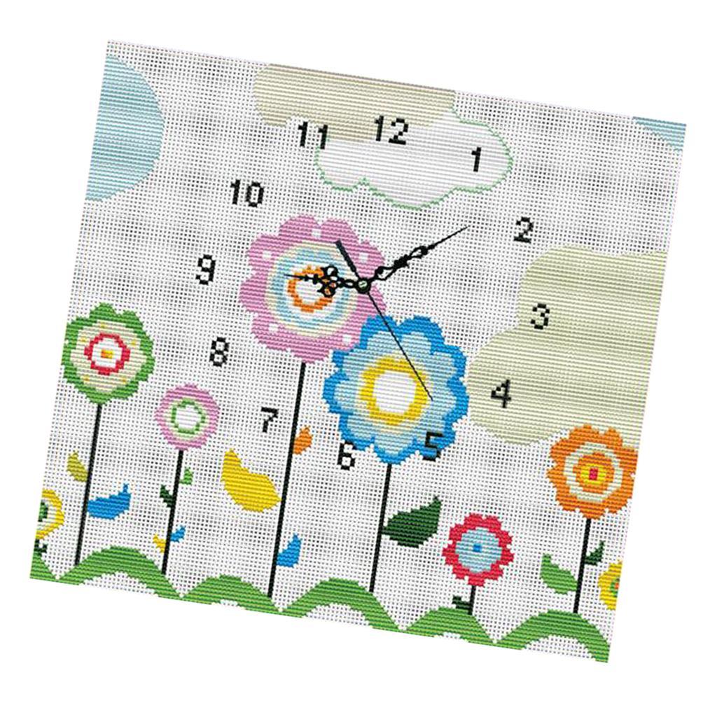 Clock Stamped Cross Stitch Kits Patterns Embroidery Kit - Flower, 11 Counted 40x38cm