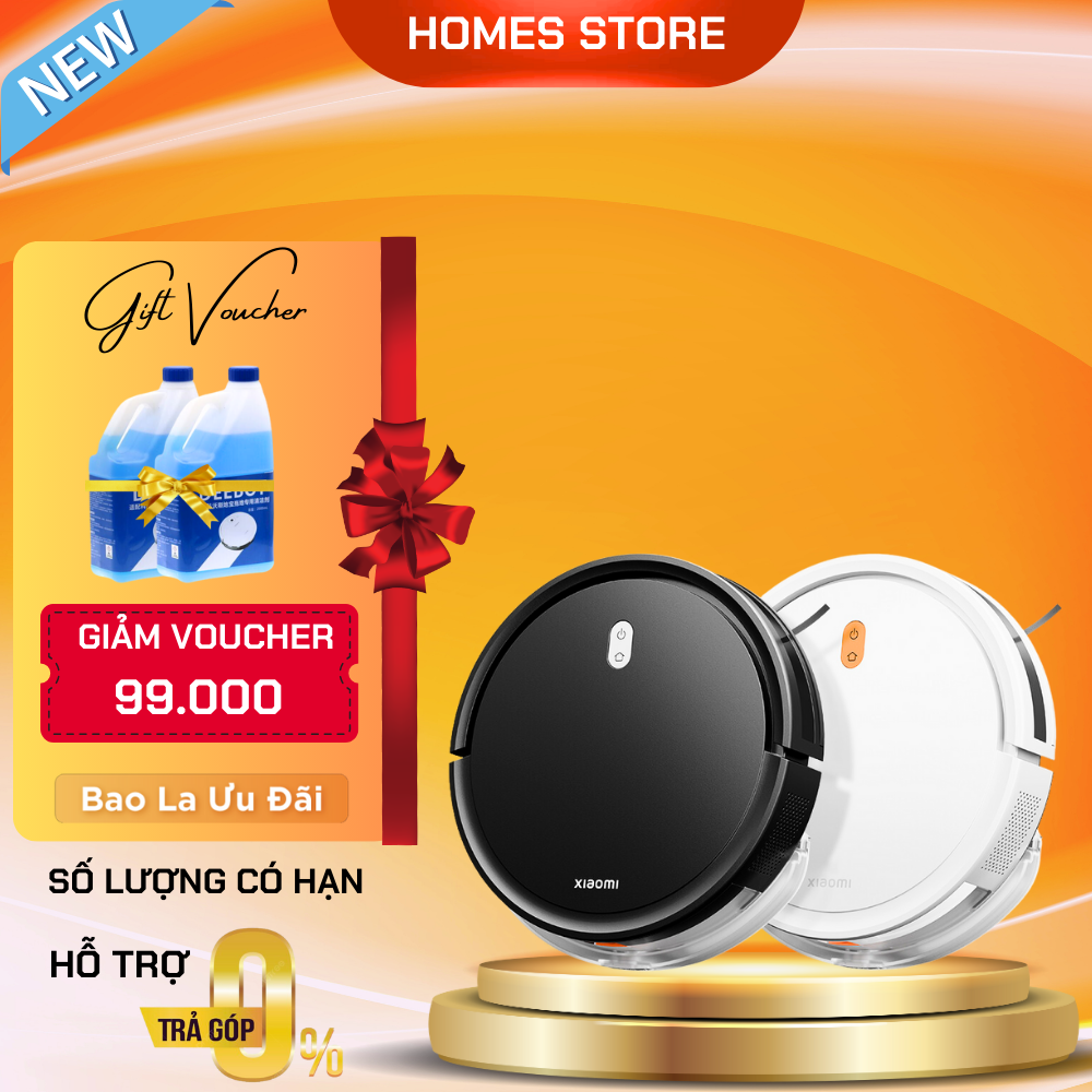 Robot Hút Bụi Lau Nhà Xiaomi Vacuum E5 - Kết Nối App Điện Thoại Thuật Toán Thông Minh Cảm Biến Chống Rơi Rớt Lực Hút 2000 Pa - Hàng Chính Hãng
