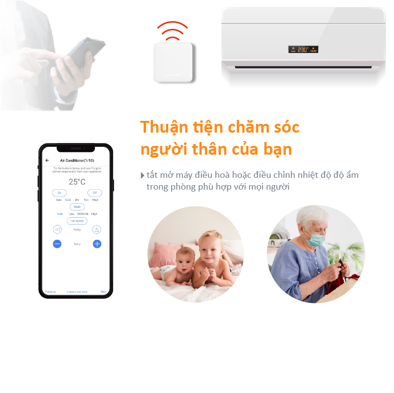 Bộ điều khiển trung tâm thông minh SWITCHBOT Hub Mini -Hàng chính hãng- IR blaster, kết nối Wifi cho các thiết bị cùng hệ, điều khiển máy lạnh, tương thích với Alexa, Google Home, HomePod, IFTTT