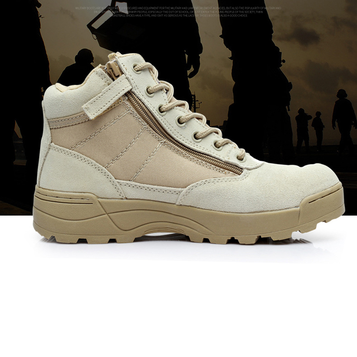 Giày boot cổ thấp, Giày lính SWAT Original cổ lửng ARM-1256 nâu cát