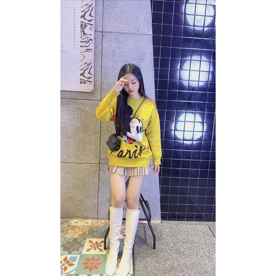 Aó len mickey big size 2 màu đỏ &amp;vàng bigsize nữ 60-90kg (hình thật